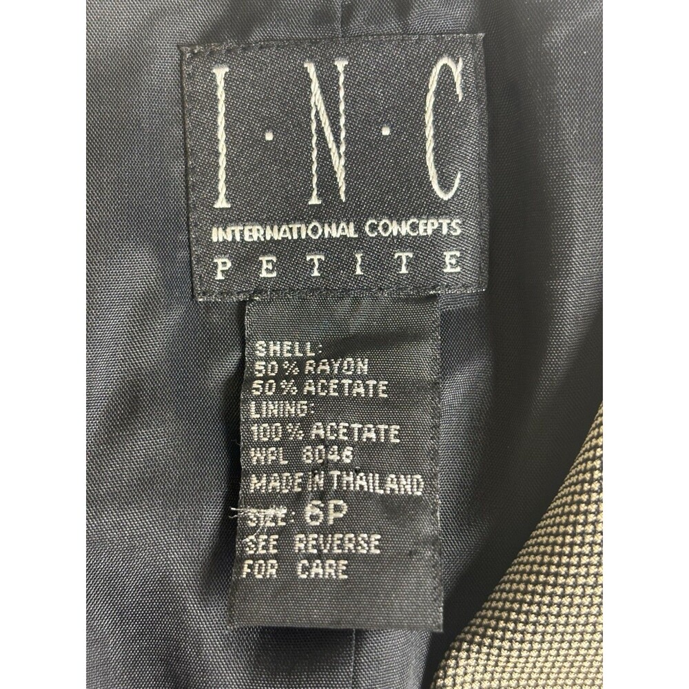 INC Blazer Womens Sz 6P Tan/Black Long Work Capsule Minimalist Corpcore NWOT - Picture 6 of 8